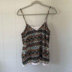 Self Esteem Multicolor Patterned Tank Top